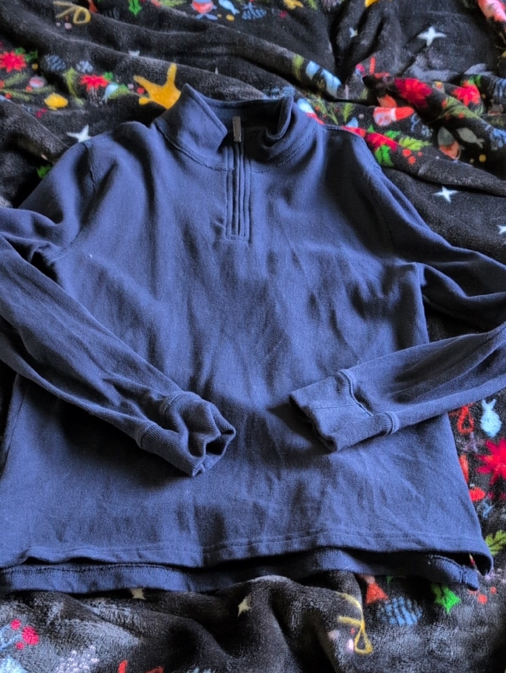 Crewcuts Boys Large Cotton Navy 3/4 Zip